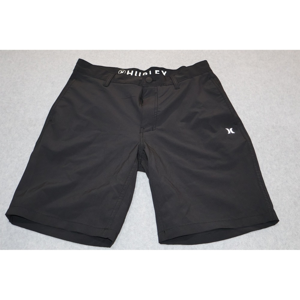 Hurley Hybrid Shorts Mens 32 Black Walk Shorts Golf Casual Polyester Blend